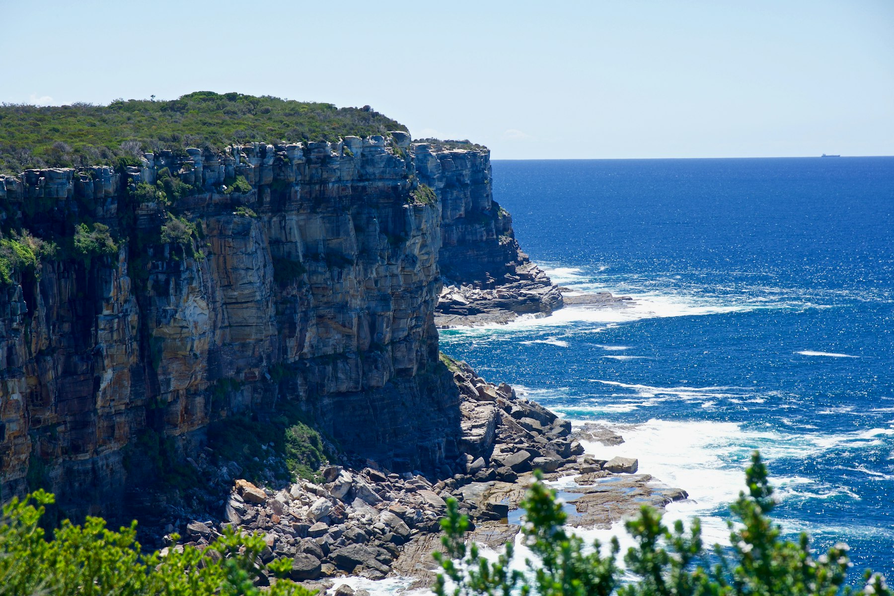 Coastal cliffs above the ocean